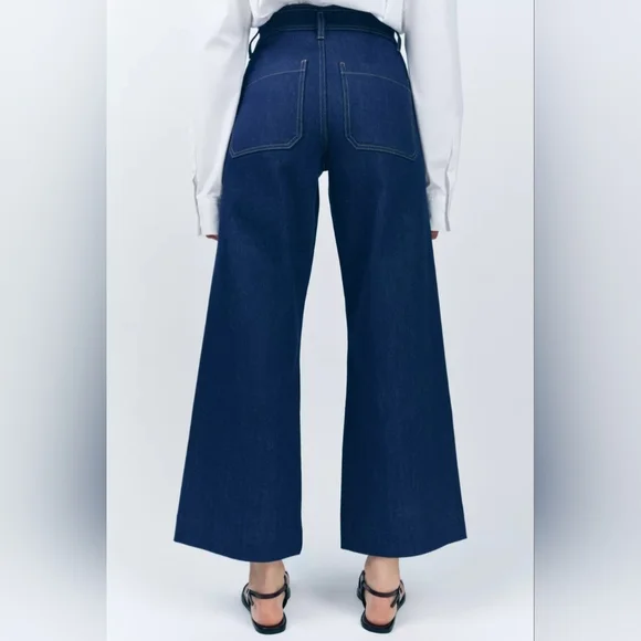 NWT ZW COLLECTION HIGH WAIST WIDE LEG JEANS BY ZARA - Picture 2 of 14